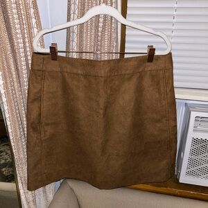 JCrew Faux Suede Tan Pencil Skirt